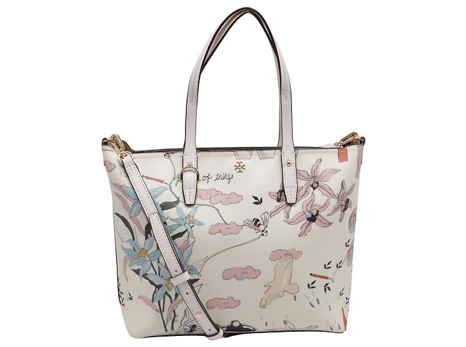 Tote carré Kerrington de Tory Burch en cuir blanc