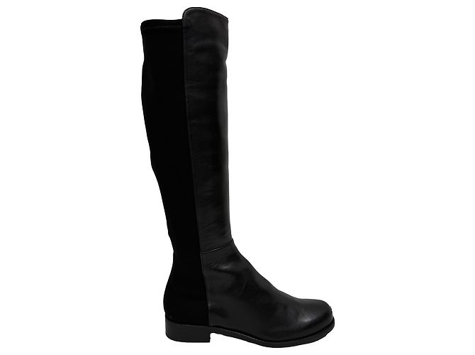 Stivali sopra il ginocchio Stuart Weitzman 5050 in pelle e camoscio nero