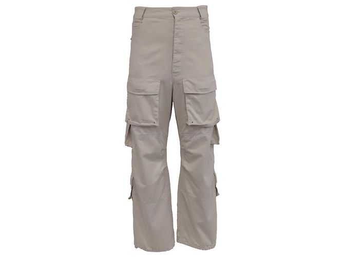Pantaloni cargo svasati Balenciaga in cotone beige