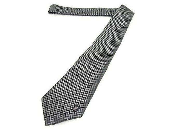 LOUIS VUITTON Cravate Ex Tie Light Gray Silk Men's Brown