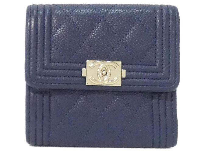 Chanel Boy Line Wallet Navy blue