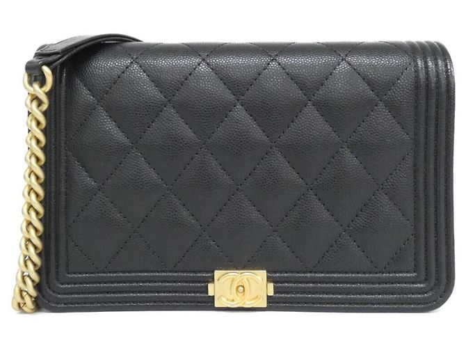 Chanel Boy Line Wallet Chain Black