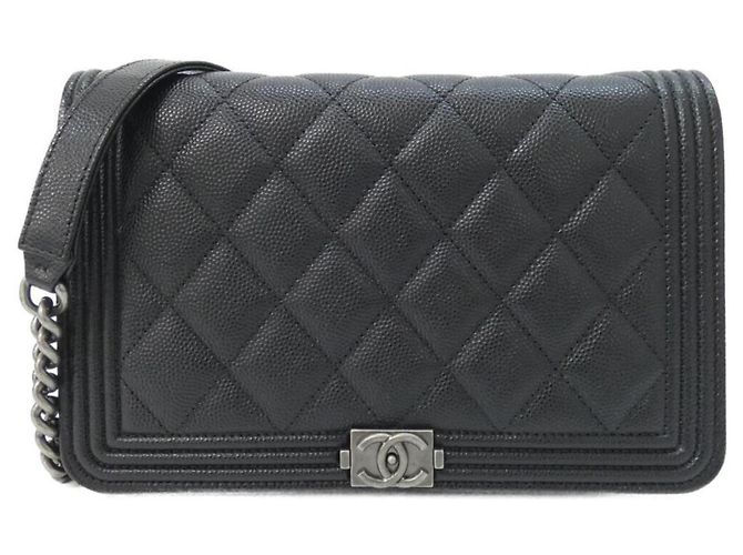 Chanel Boy line wallet chain Black