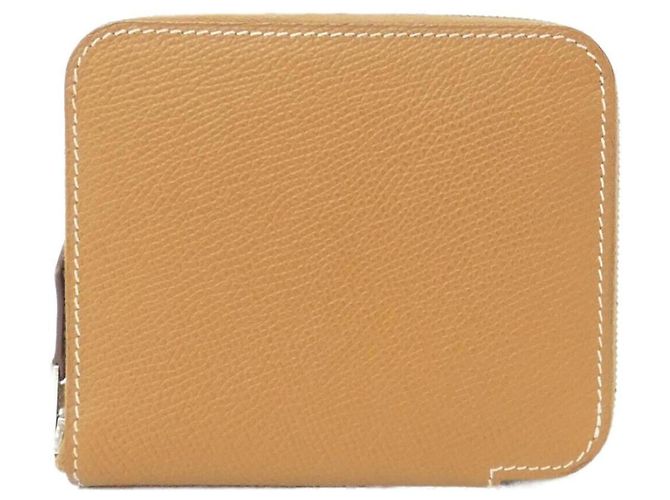 Hermès Hermes H EN FIL Silk In Compact Wallet Golden