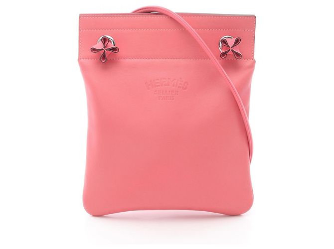 Bolsa Aline Mini Hermès em couro Swift para mulher, rosa