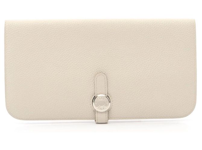 Hermès Hermes Dogon Long Bi-fold Wallet Cream