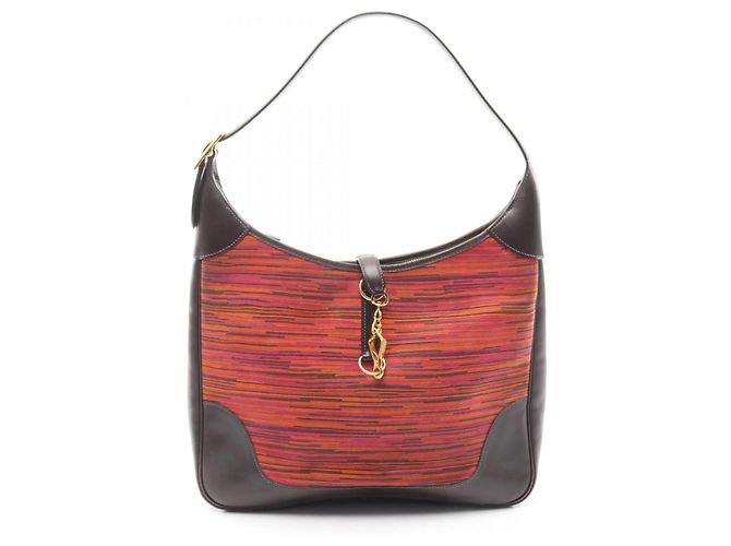 Bolsa de Ombro Hermès Trim 35 Marrom Multicor