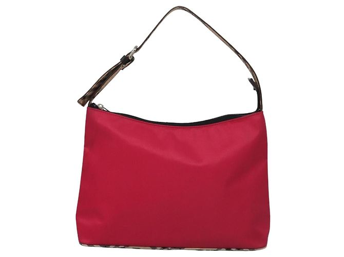 Burberry Nova Check Etichetta Blu Nylon Rosa