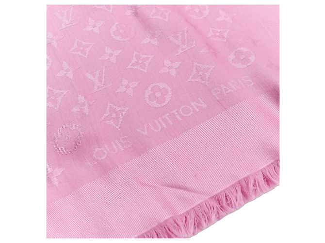 Sciarpa in seta e lana Monogram Louis Vuitton Rosa 