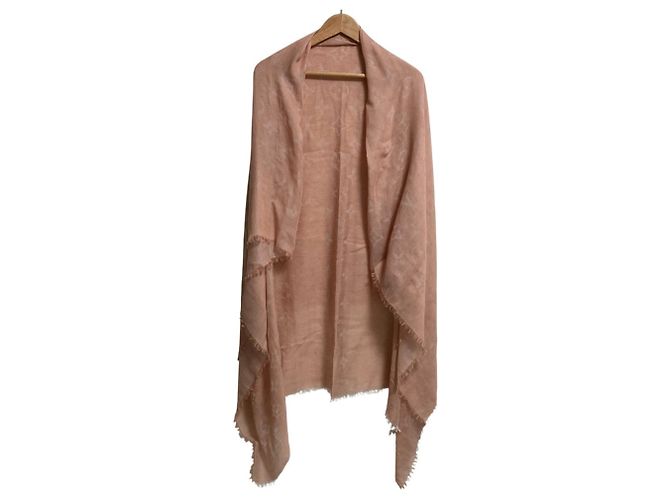 Sciarpa Monogram Louis Vuitton Rosa Beige 