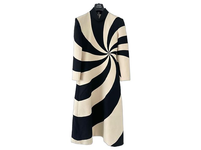 Gucci Geometrisches Midikleid schwarz weiß Seide