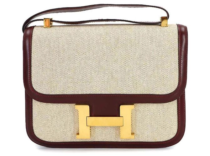 Borsa a Spalla Constance 23 di Hermès Rosso Beige