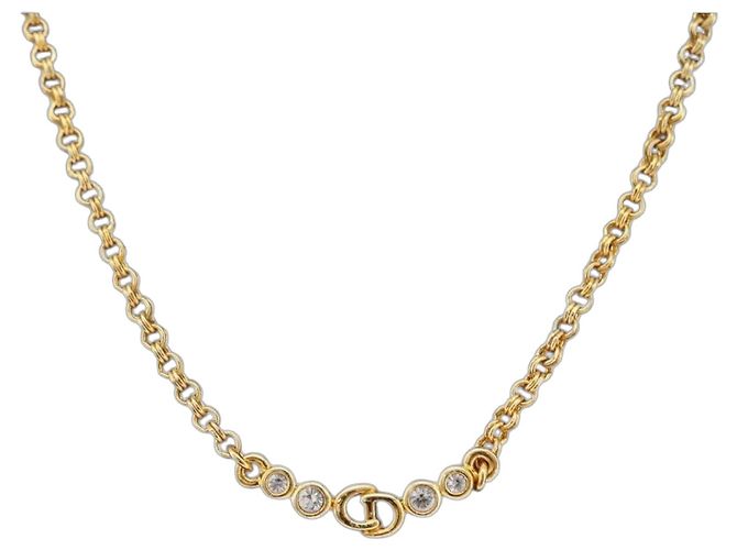 Collana Christian Dior metallo oro Auth BSZ414V D'oro
