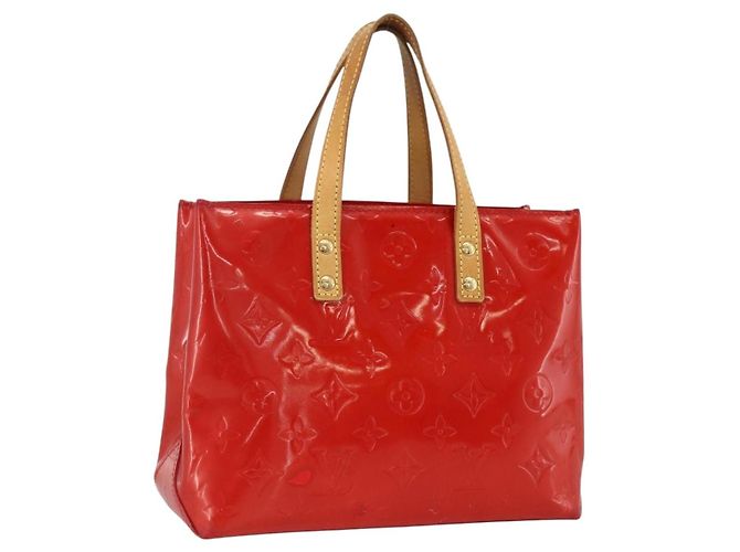 LOUIS VUITTON Monogram Vernis Reade PM Handtasche Rot M91088 LV Auth BA11260