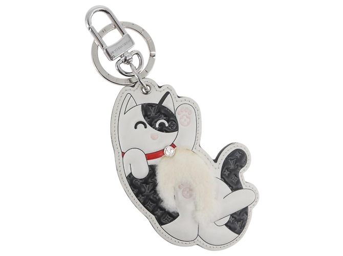 LOUIS VUITTON Monogram LV Cat Charm M01475 LV Auth ARZ470SAM