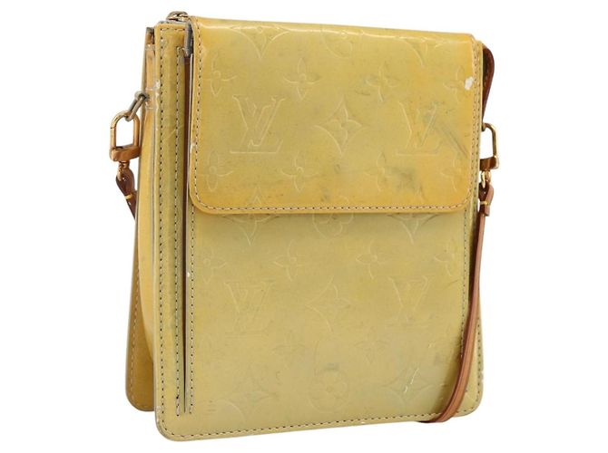 LOUIS VUITTON Monogram Vernis Motto Accessory Pouch Gris M91030 LV Auth LNZ565 Grey