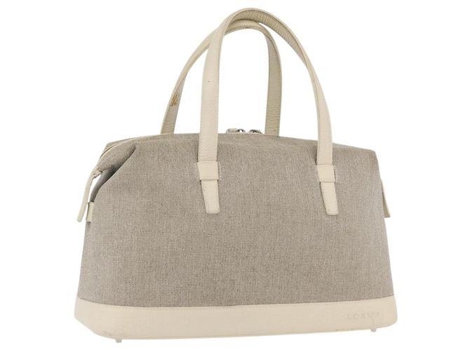 Bolsa LOEWE em lona bege prata autêntica 173814