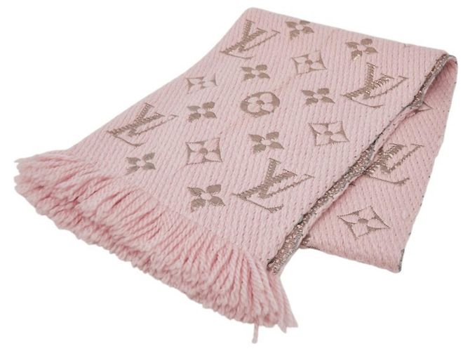 Xale de lã e palha rosa Louis Vuitton