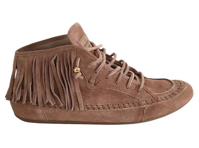 Louis Vuitton Stiefel aus braunem Wildleder