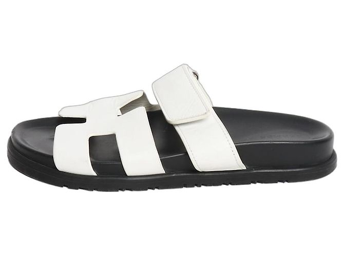 Hermès White Chypre sandals - size EU 38