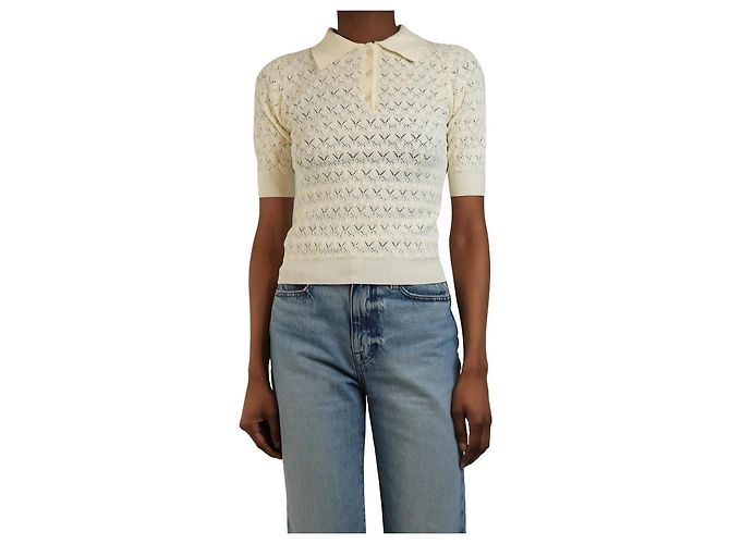 G. Kero Pull en maille ouverte crème - taille M Écru