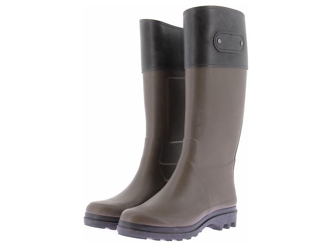 Aigle Khaki Rubber Ankle Boots Size 38