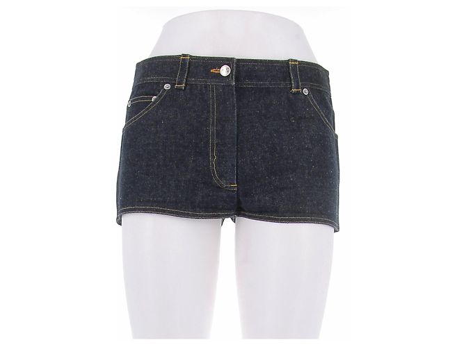 Chanel Short in denim grezzo Blu Cotone