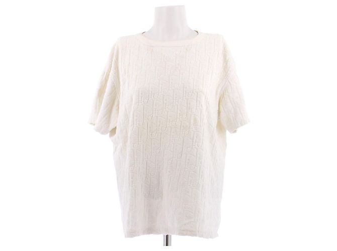 Dior Pull éponge blanc en coton