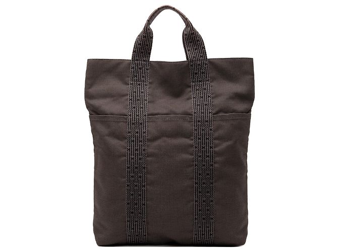 Hermès Graue Canvas Herline Cabas Braun