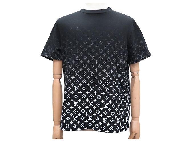 NUOVO TSHIRT LOUIS VUITTON MONOGRAM GRADIENT RM232Q L M 48 IN COTONE NERO TOP