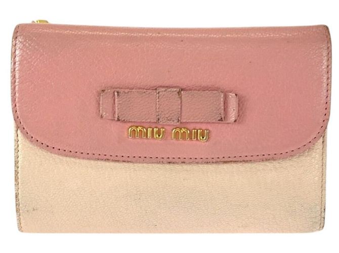 Cartera de cuero Miu Miu Madras con cinta Rosa