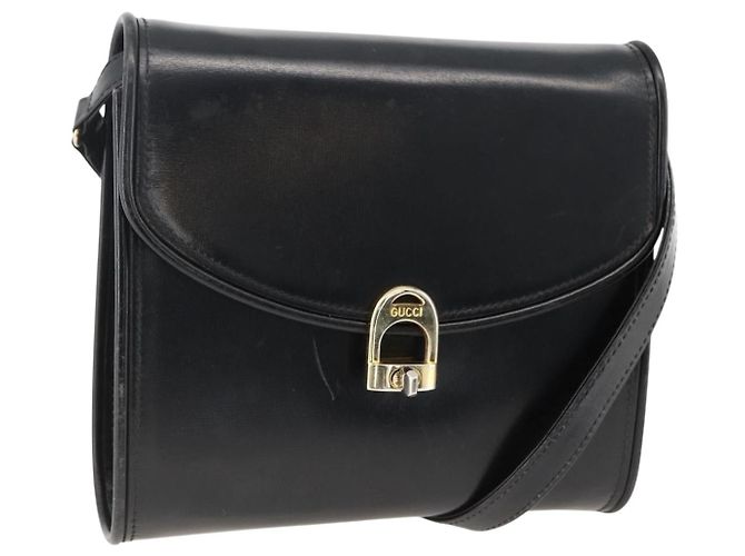 Gucci Borsa a Spalla in Pelle Nera e Oro Auth 174014 Nero D'oro