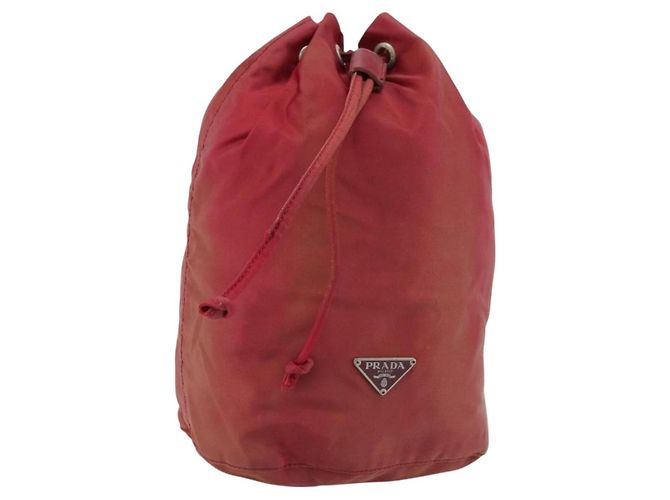 PRADA Zugbeutel aus Nylon rot Auth hk3533