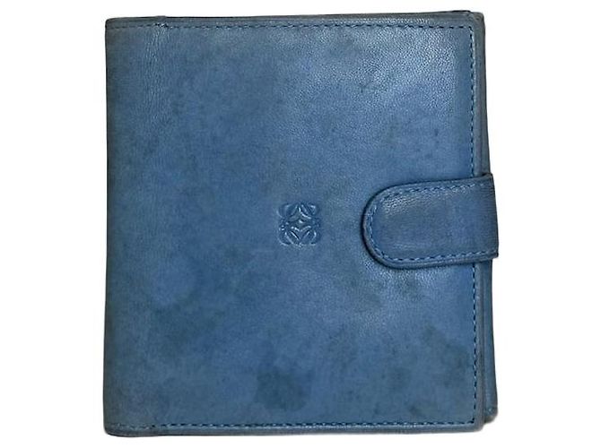 Vintage Loewe Madrid Soft Leather Wallet Blue