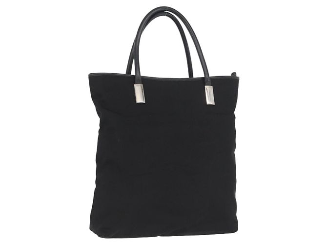 Gucci Borsa Tote in Nylon Nera Argento Auth 173861 Nero
