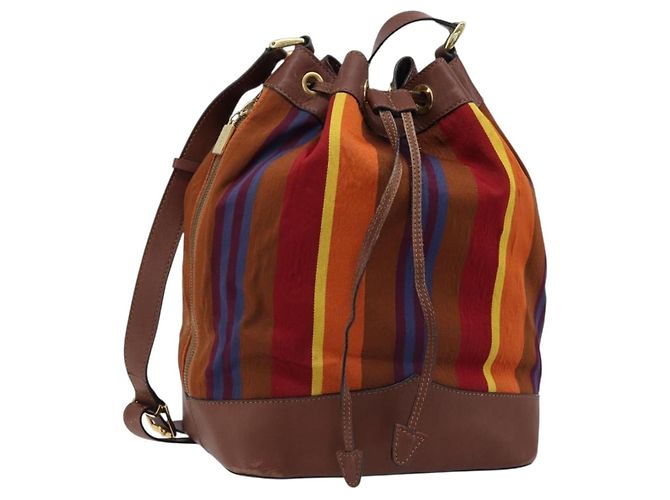 Céline CELINE Shoulder Bag Canvas Multicolor Gold Auth 172371 Multiple colors Golden