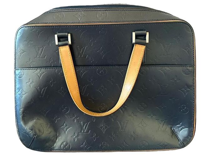 Louis Vuitton Mat Malden Monogramm Handtasche Leder Marineblau