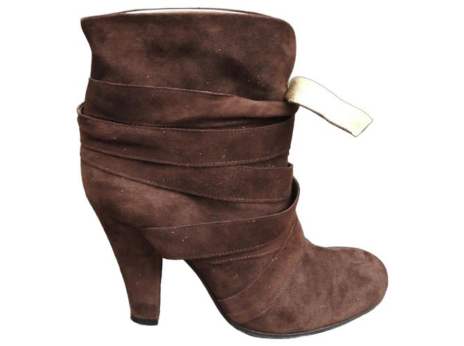 Bottines Marc Jacobs en daim marron Marron foncé