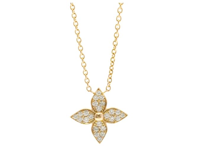 Collar de Diamante Louis Vuitton Péndulo Estrella Flor Dorado