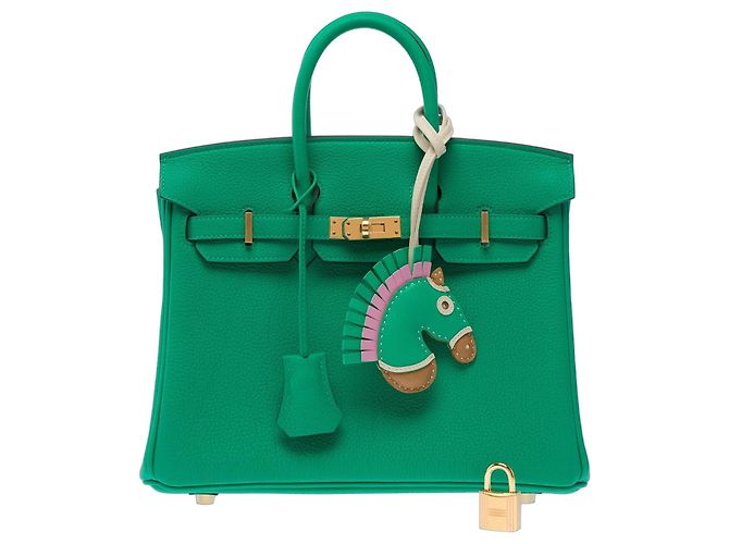 Hermès Bolsa HERMES Birkin 25 em Couro Verde - 103385