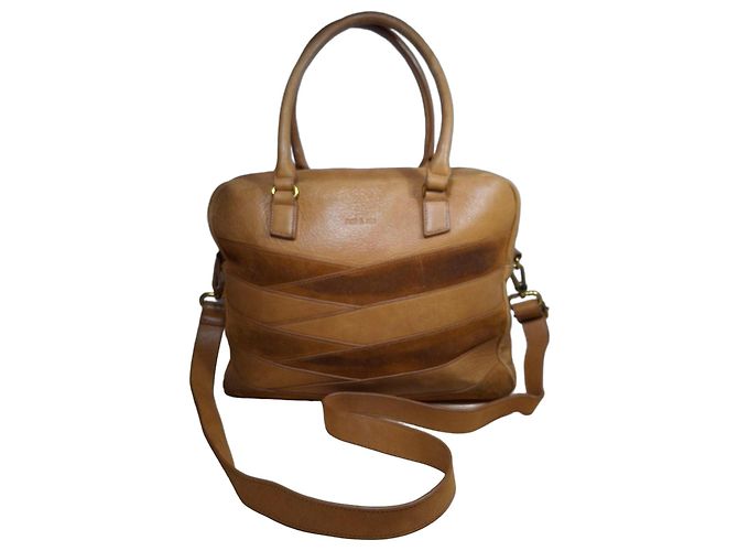 Nat & Nin Bolsa de couro marrom Camelo