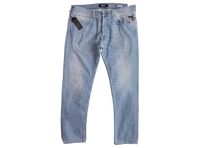 Autre Marque REPLAY Authentische blaue Denim-Jeans mit geradem Bein, Größe 36 / 32