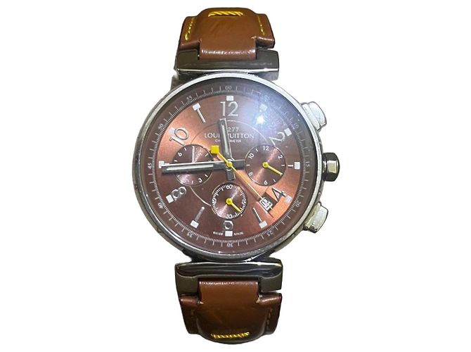 Relógio Cronógrafo Tambour Louis Vuitton Marrom