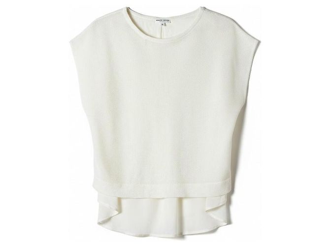 Autre Marque Bongenie Grieder Stricktop Leinen und Seide M