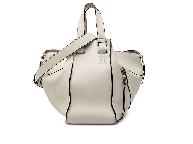 LOEWE White Small Leather Hammock Satchel