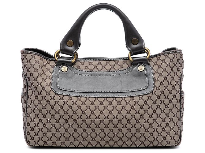 Céline Bolsa de mão Boogie em lona Macadam bege da Celine