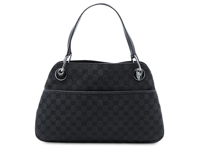 Gucci Schwarze GG Canvas Eclipse Schultertasche