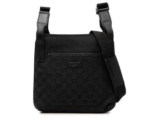 Sac à bandoulière Gucci en toile GG noire
