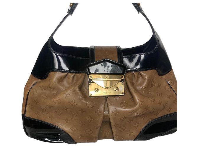 Artsy Borsa a mano Louis Vuitton Polly Monogram in Pelle Marrone Nero