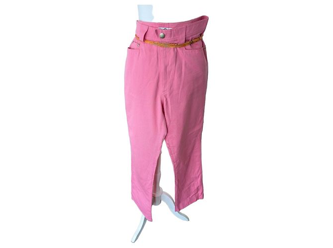 Thierry Mugler Jeans de algodón rosa Mugler